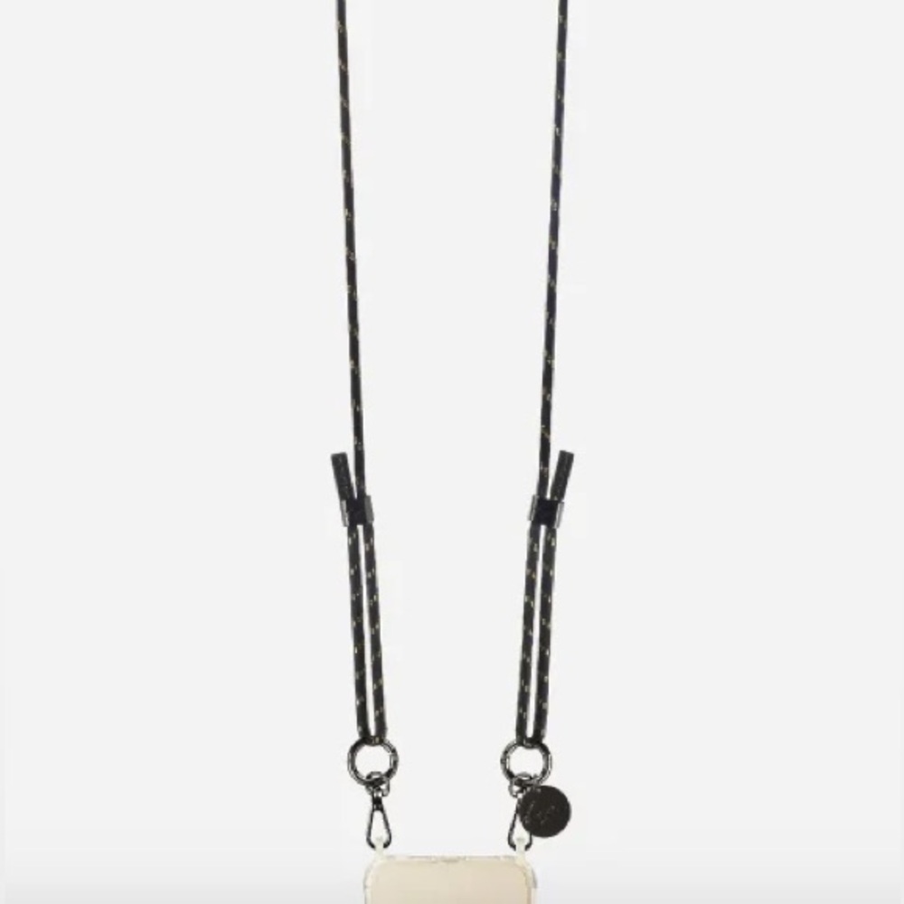 La Coque Francaise Black and Gold Phone Lanyard